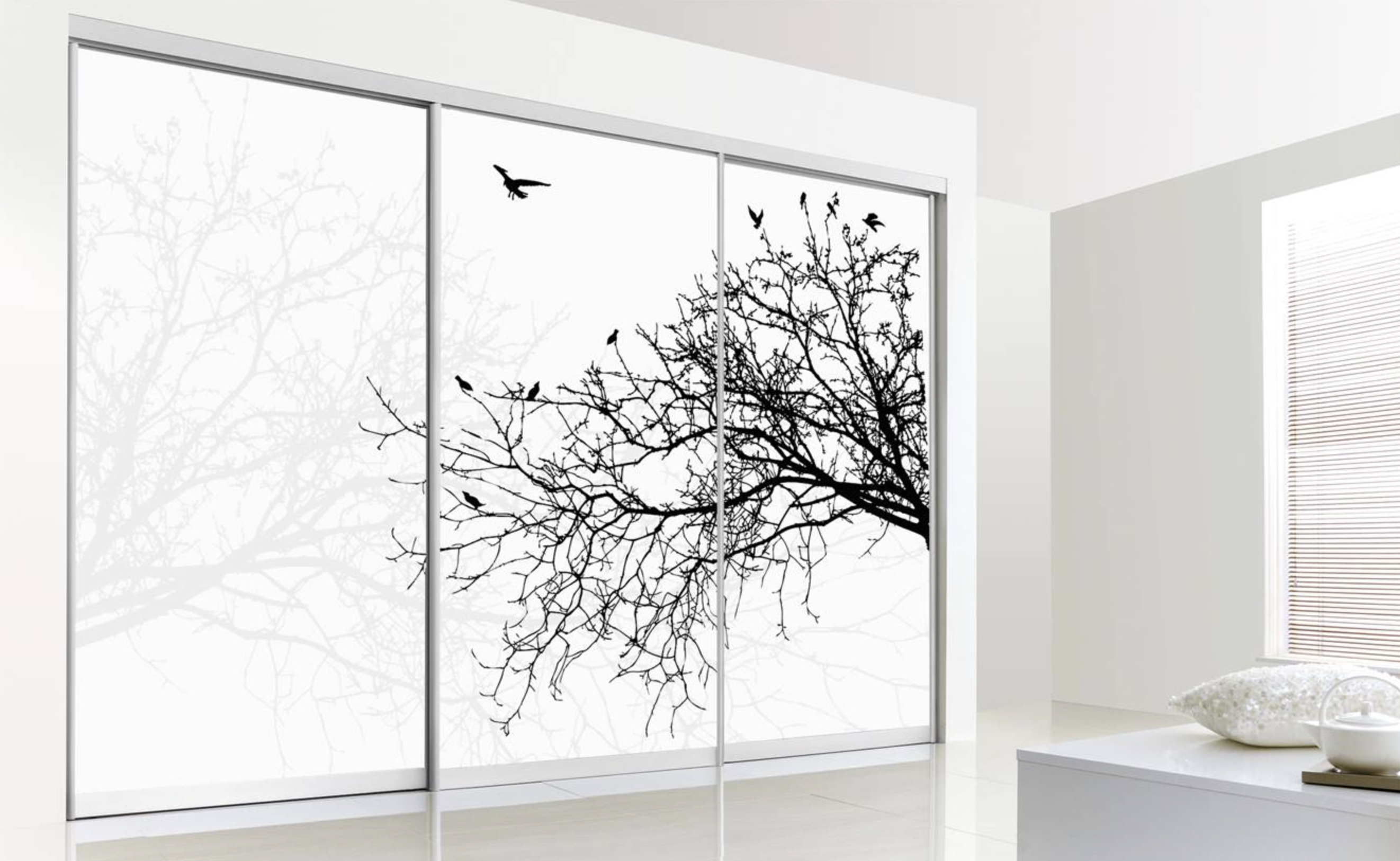 Dolphin Cove 2-Door Etched Glass Scene | Wallpaper For Windows